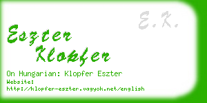 eszter klopfer business card